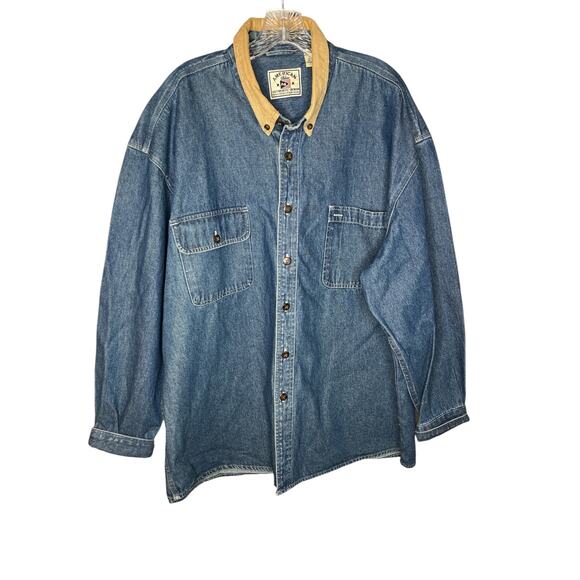 American Blue Authentic Corduroy  Denim Shirt XXL Collar Gorpcore Cabincore - Picture 1 of 5